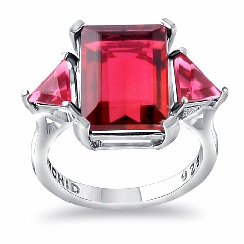 Dazzlers Sterling Silver Birthstones 3-Stone Rings for Women -