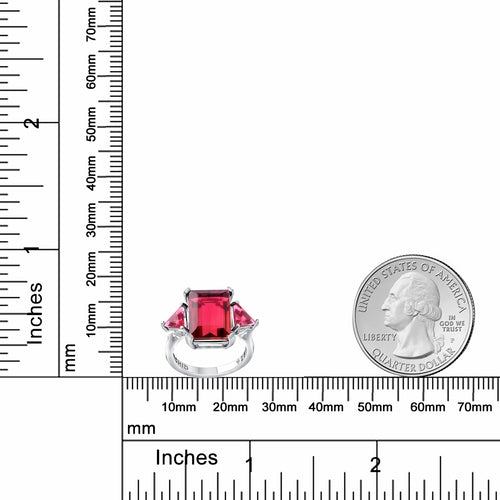 Dazzlers Sterling Silver Birthstones 3-Stone Rings for Women -