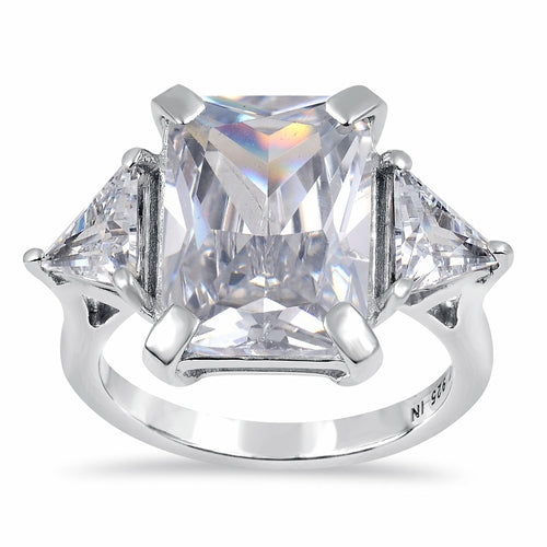 Dazzlers Sterling Silver Birthstones 3-Stone Rings for Women -