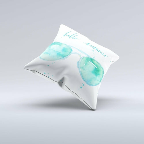 The Hello Summer Sunglasses ink-Fuzed Decorative Throw Pillow