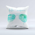 The Hello Summer Sunglasses ink-Fuzed Decorative Throw Pillow